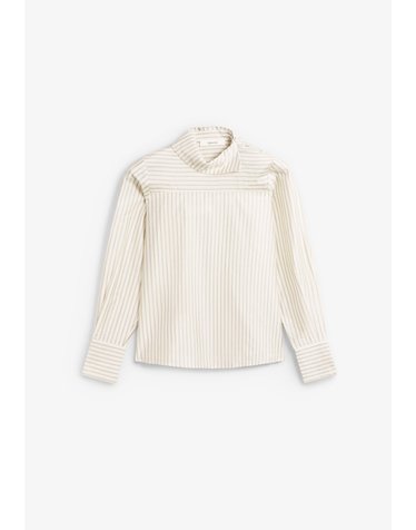 셀렉티드 릴렉스핏 스트라이프 하이넥 탑 74510 OFF WHITE
