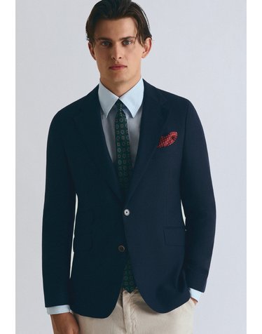 스캘퍼스 울 소재 클래식 테일러드 자켓 60171 HERRINGBONE NAVY