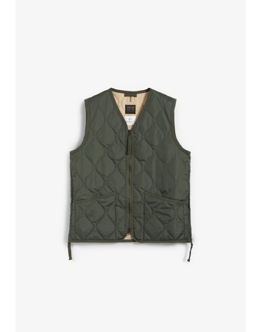 타이온 밀리터리 퀄팅 V넥 집업 베스트 67983 DARK GREEN