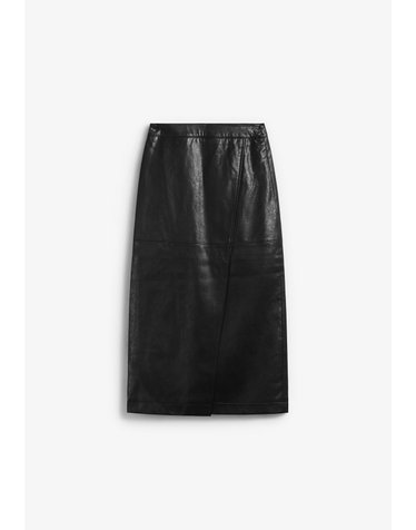 그레이스앤밀라 랩 디테일 미디 스커트 74754 BLACK