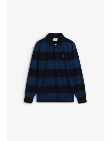 간트 스트라이프 로고 긴팔 폴로셔츠 70822 NAVY