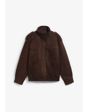 그레이스앤밀라 밀리터리 포켓 하이넥 집업 자켓 74764 BROWN