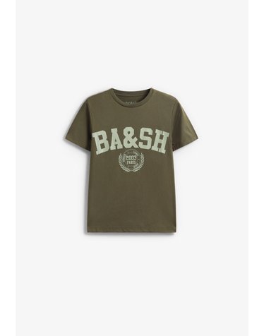 바쉬 프린트 크루넥 반팔 티셔츠 63225 KHAKI