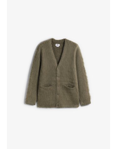 오베이 브이넥 퍼지 버튼 가디건 65136 KHAKI