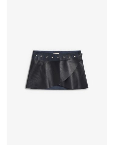 아벨리나 레더 스터드 벨트 미니 스커트 68511 DARK NAVY