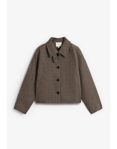 그레이스앤밀라 체크 패턴 버튼 코트 재킷 74763 BROWN