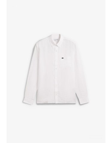 라코스테 레귤러핏 린넨 로고 긴팔 셔츠 70647 WHITE