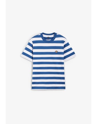 디키즈 스트라이프 로고 패치 반팔 티셔츠 70532 WHITE/BLUE