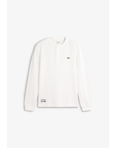 라코스테 로고 자수 헨리넥 긴팔 티셔츠 78710 WHITE