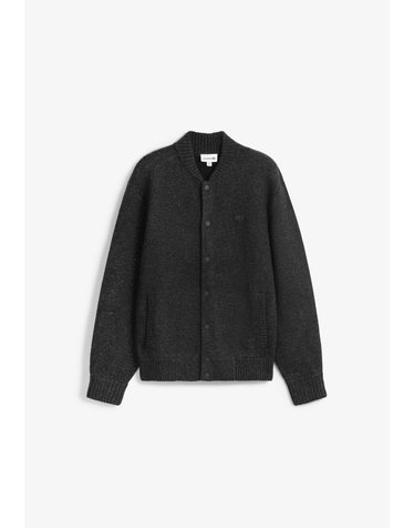 라코스테 스냅버튼 포켓 니트 봄버 재킷 78696 DARK GREY