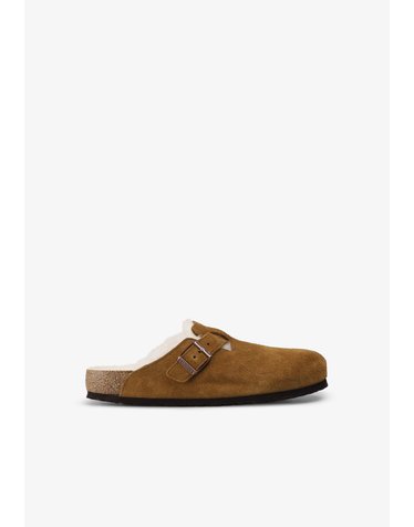 버켄스탁 보스턴 시어링 스웨이드 클로그 78859 BROWN