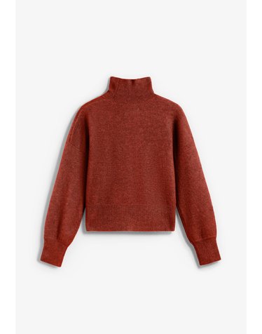 삼소앤삼소 플레인 하이넥 니트 스웨터 64785 BURGUNDY
