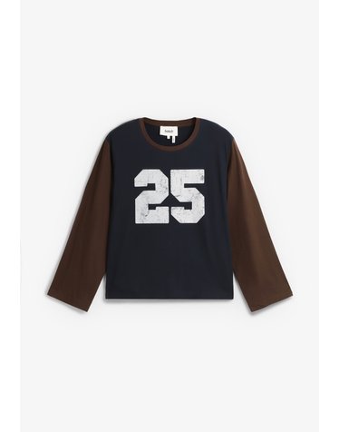 바쉬 넘버 프린트 크루넥 긴팔 티셔츠 78464 DARK BLUE