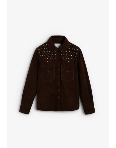 스캘퍼스 스터드 스웨이드 긴팔 셔츠 62683 DARK BROWN