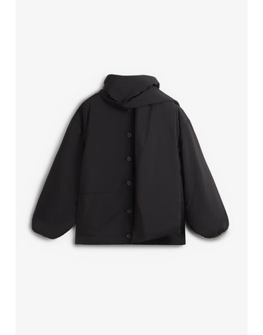 오브젝트 스카프 숏 패딩 자켓 74459 BLACK