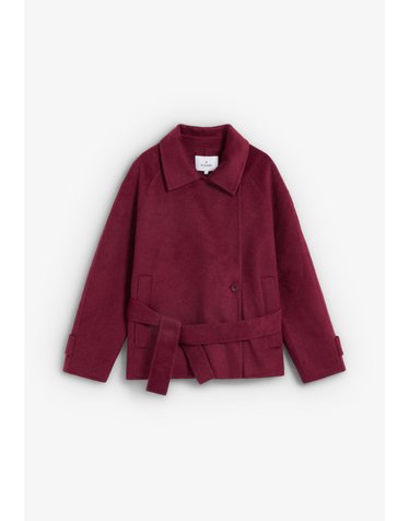 스캘퍼스 벨트 숏 코트 72214 BURGUNDY