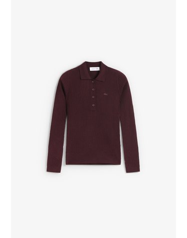 라코스테 슬림핏 긴팔 니트 폴로셔츠 78716 BROWN