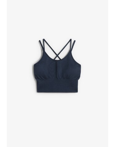 본리빙요가 요가 크로스백 골지 탑 55635 NAVY