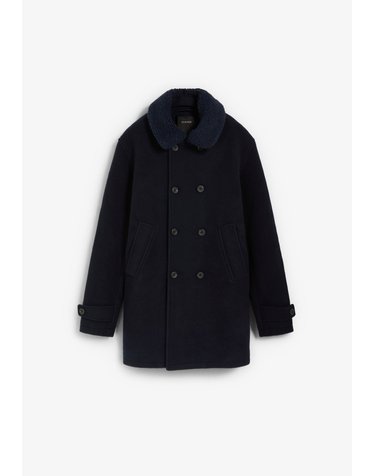스캘퍼스 시어링 카라 더블 코트 69026 NAVY