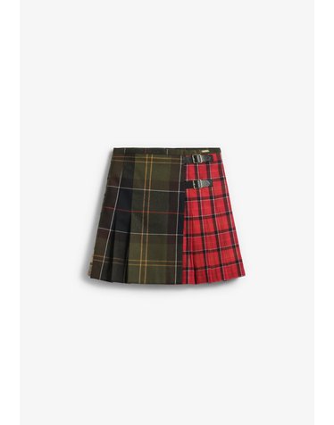 바버 타탄 체크 플리츠 미니 스커트 78895 MULTICOLOR