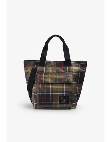바버 타탄 체크 플랩 포켓 토트백 78896 MULTICOLOR