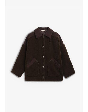 세선 오버사이즈 셔츠 칼라 자켓 74958 BROWN