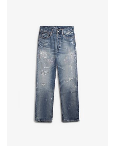 폴로 랄프 로렌 페인트 스플래터 스트레이트 청바지 74993 DENIM