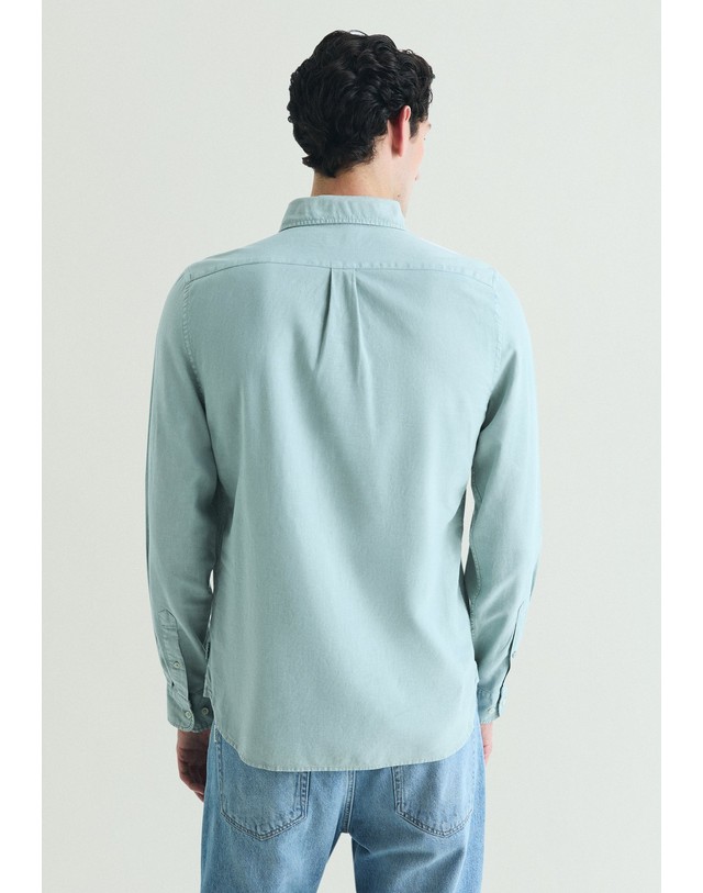스칼퍼스 스캘퍼스 린넨 혼방 레귤러핏 긴팔 폴로 셔츠 65534-scnew-polera-se-colors-shirt-ss26-lightduck LIGHT DUCK 밝은연두 착용컷