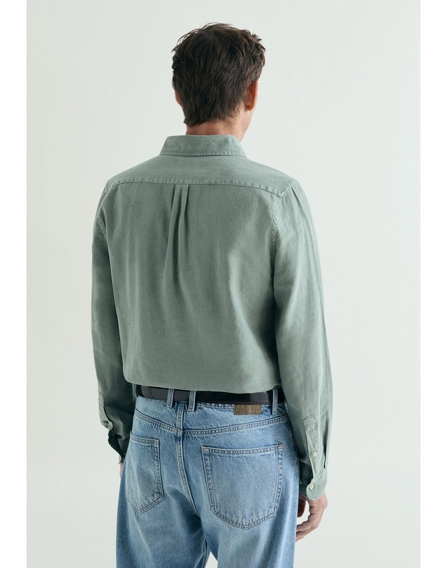 스칼퍼스 스캘퍼스 레귤러핏 린넨 혼방 긴팔 폴로셔츠 65534-scnew-polera-se-colors-shirt-ss26-khaki KHAKI 카키 착용컷