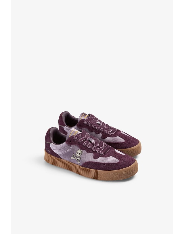 스칼퍼스 스캘퍼스 벨벳 스컬 로고 플랫폼 스니커즈 70903-scgale-velvet-sneakers-aw2627-purple PURPLE 퍼플 착용컷