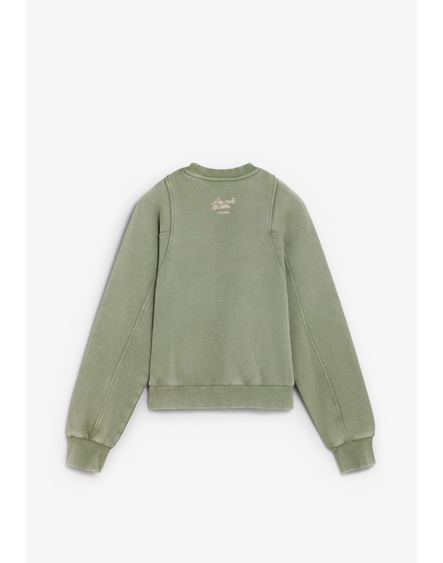 스칼퍼스 스캘퍼스 루즈핏 크루넥 그래픽 맨투맨 72725-scdog-sweater-aw2627-khaki KHAKI 카키 착용컷