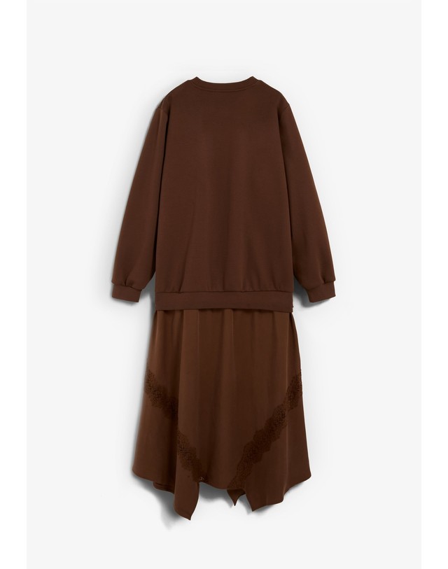 스칼퍼스 스캘퍼스 맨투맨 콤비 미디 원피스 72381-scsweatshirt-dress-aw2627-brown BROWN 브라운 착용컷