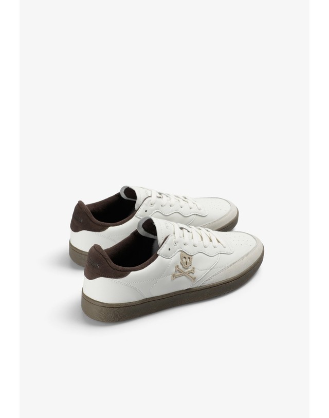 스칼퍼스 스캘퍼스 스컬 로고 로우탑 스니커즈 69687-scford-sneakers-aw2627-offwhitebrown OFF WHITE/BROWN 멀티컬러 착용컷