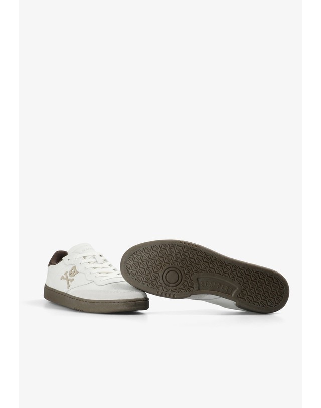 스칼퍼스 스캘퍼스 스컬 로고 로우탑 스니커즈 69687-scford-sneakers-aw2627-offwhitebrown OFF WHITE/BROWN 멀티컬러 착용컷