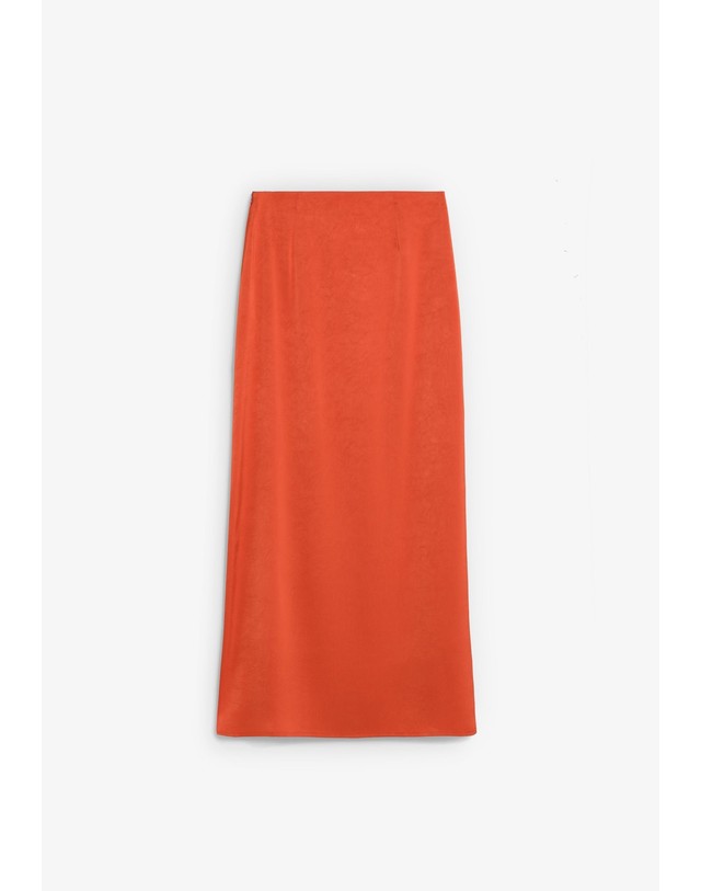 스칼퍼스 스캘퍼스 새틴 스트레이트 롱 스커트 72175-sccrinklesaten-skirt-aw2627-darkorange DARK ORANGE 오렌지 착용컷