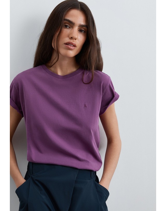 스칼퍼스 스캘퍼스 레귤러핏 라운드넥 반팔 티셔츠 72769-scplain-skull-tee-aw2627-purple PURPLE 퍼플 착용컷
