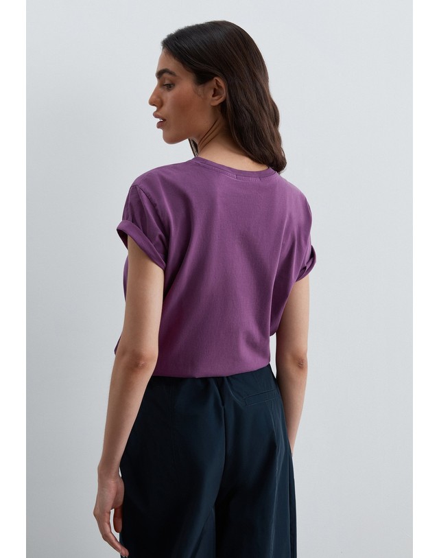 스칼퍼스 스캘퍼스 레귤러핏 라운드넥 반팔 티셔츠 72769-scplain-skull-tee-aw2627-purple PURPLE 퍼플 착용컷