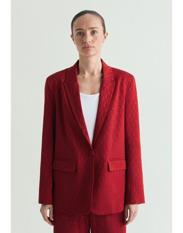 스칼퍼스 스캘퍼스 자카드 플랩 포켓 블레이저 66157-scjac-color-blazer-ss26-red RED 레드 착용컷
