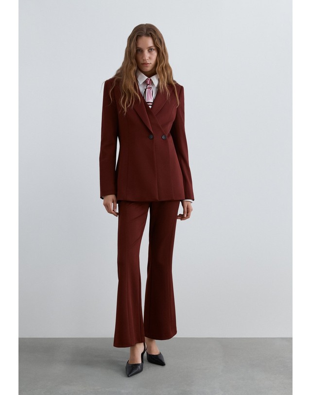 스칼퍼스 스캘퍼스 더블 버튼 레귤러핏 블레이저 72183-scdouble-lapel-blazer-aw2627-brown BROWN 레드 착용컷