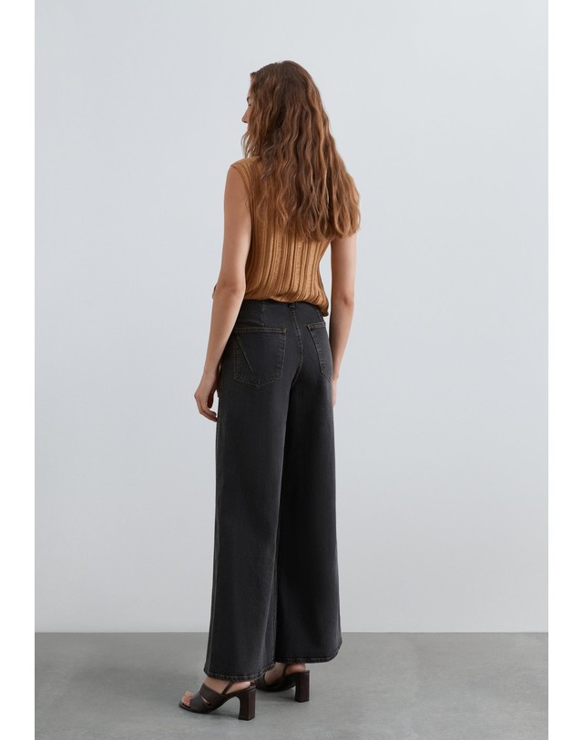 스칼퍼스 스캘퍼스 하이웨이스트 와이드 청바지 72178-scculotte-denim-pant-aw2627-black BLACK 네이비 착용컷
