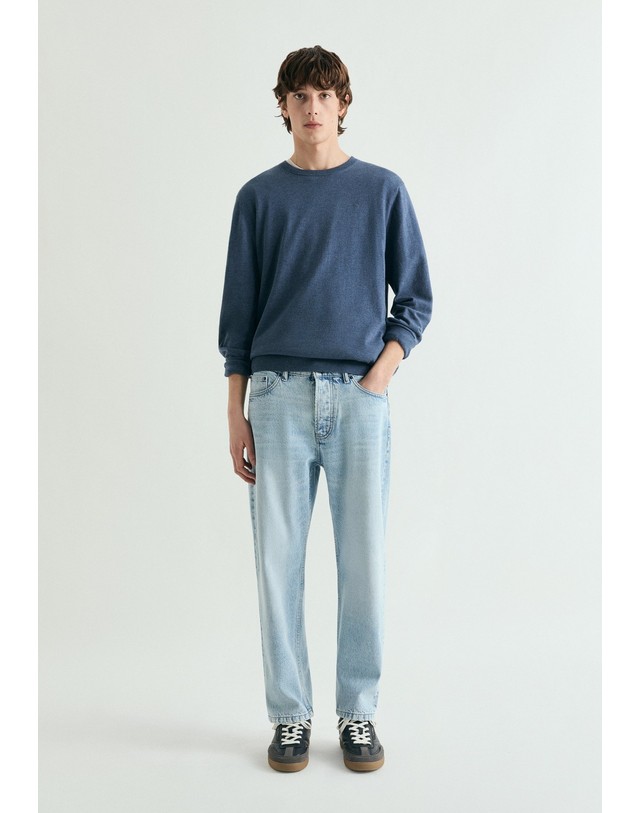 스칼퍼스 스캘퍼스 수피마 코튼 크루넥 니트 스웨터 65478-scskull-round-neck-ss26-blue BLUE 블루 착용컷
