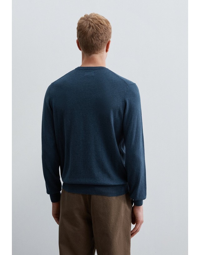 스칼퍼스 스캘퍼스 캐시미어 혼방 라운드넥 니트 스웨터 69222-scbasic-r-contrast-tricot-aw2627-navy NAVY 네이비 착용컷