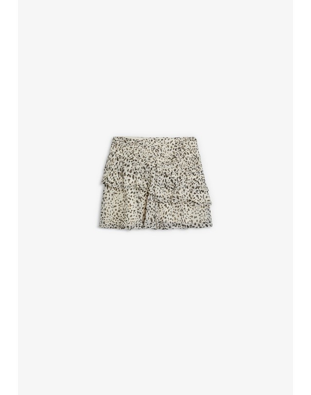 스칼퍼스 스캘퍼스 애니멀 프린트 러플 미니 스커트 72262-scleo-fringes-mini-skirt-aw2627-animalprint ANIMAL PRINT 멀티컬러 착용컷