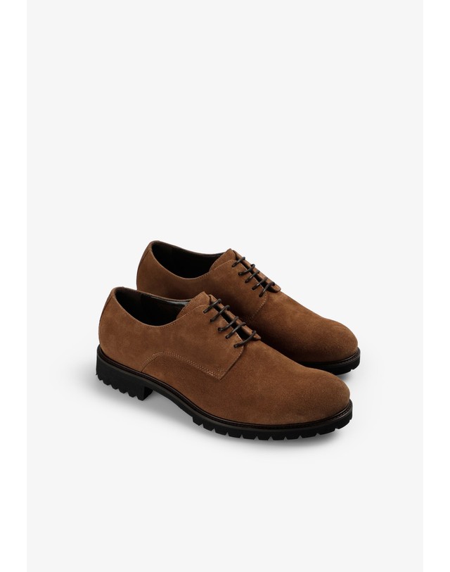 스칼퍼스 스캘퍼스 캐주얼 블루처 레이스업 더비슈즈 69716-sctrack-blucher-shoes-aw2627-brown BROWN 브라운 착용컷