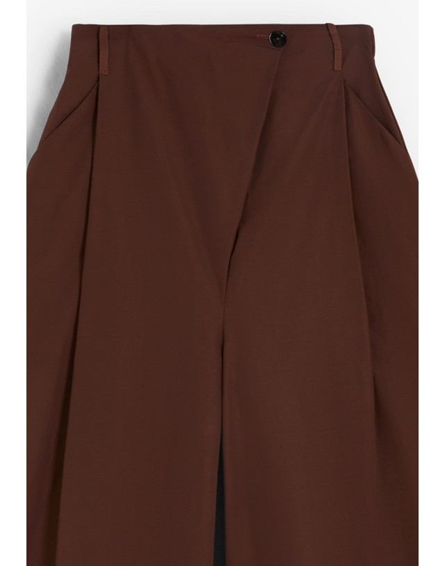 스칼퍼스 스캘퍼스 하이웨이스트 와이드 핀턱 팬츠 66705-sctafeta-pant-aw2627-darkburgundy DARK BURGUNDY 초콜릿 착용컷