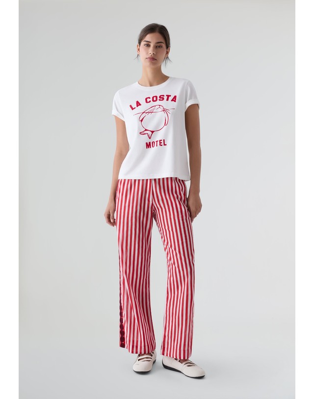 스칼퍼스 바바키 스트라이프 자수 와이드 팬츠 74356-pantalon-ruby-bordado-ss26-ib-red RED 레드 착용컷