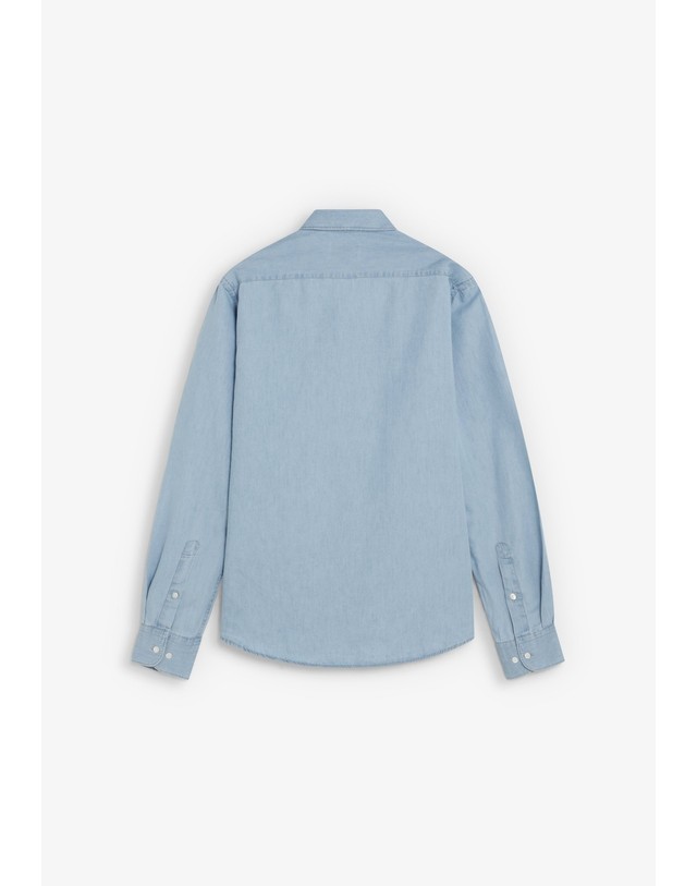 스칼퍼스 스캘퍼스 베이직 긴팔 데님 셔츠 68929 DENIM 블루 착용컷