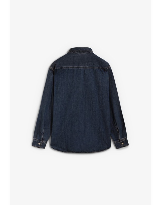 스칼퍼스 에드윈 레귤러핏 더블 포켓 긴팔 데님 셔츠 64863-work-shirt-core-ib-darkdenim DARK DENIM 네이비 착용컷