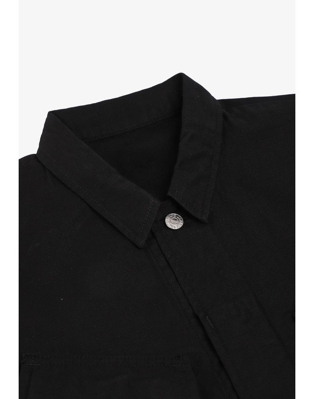 스칼퍼스 에드윈 플랩 포켓 릴렉스핏 코튼 긴팔 셔츠 78421 BLACK 블랙 착용컷