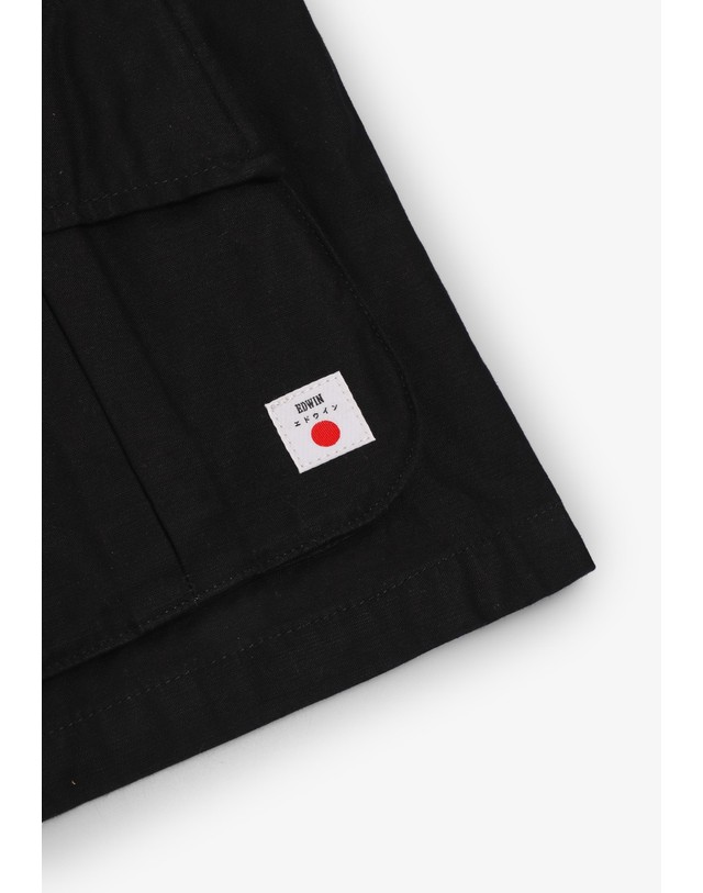 스칼퍼스 에드윈 플랩 포켓 릴렉스핏 코튼 긴팔 셔츠 78421 BLACK 블랙 착용컷